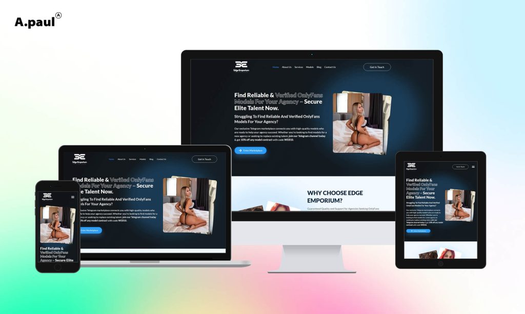 Custom Website Design for Elite OnlyFans Agency Talent Marketplace